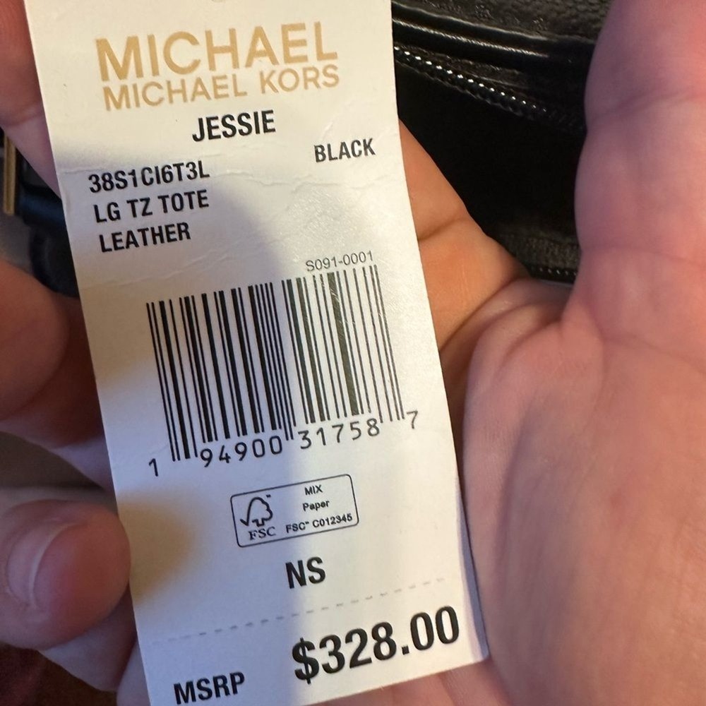 Michael Kors Black Leather Tote Bag - see photos - Picture 12 of 12